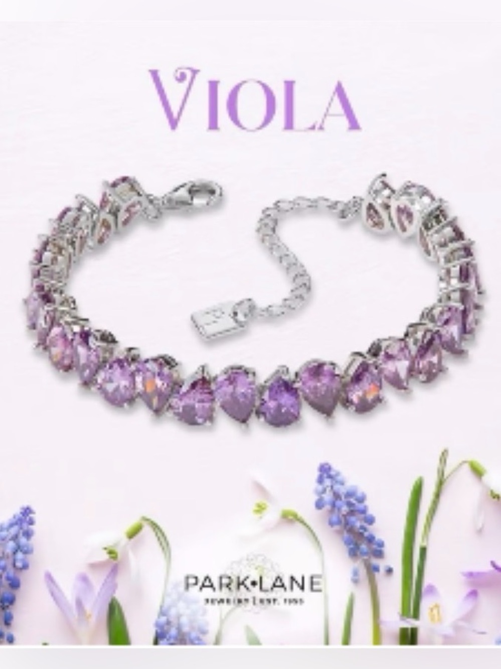 Park Lane Viola Purple Crystal Bracelet in Silver Setting - Picture 8 of 8